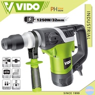 VIDO Original Concrete Heavy Duty Chipping Gun with Rotary Hammer Drill ( 3 Drill Bit 2 Chisels )