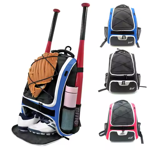 Baseball Backpack Reflective Baseball Bag with Fence Hook & Shoes Compartment Large Capacity Multi P