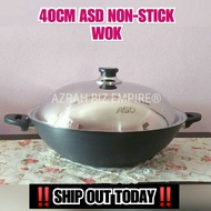 🔥HOT! 40CM ASD NON-STICK WOK WITH STAINLESS STEEL COVER / NON STICK COOKWARE / KUALI ASD MURAH