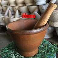 Sandstone Mortar Somtum Size 8 Inches With Pestle.