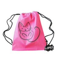 Paint Mesh Bag Kitty Drawstring Bag/