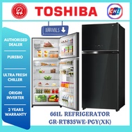 TOSHIBA 661L 2 DOORS REFRIGERATOR GR-RT835WE-PGY(XK) BLACK - TOSHIBA WARRANTY MALAYSIA