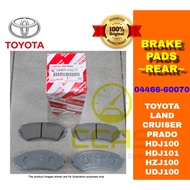 TOYOTA REAR DISC BRAKE PAD 04466-60070  Lexus LX470 Toyota Land Cruiser Prado HDJ100, HDJ101, UZJ100