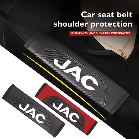 Car Seat Belt Shoulder Leather Carbon Fiber Protection Pad For JAC RF8 M3 M4 X8 Plus A5 E10X QX T6 T