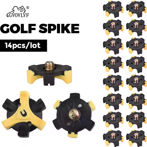 14pcs Golf Shoe Spike Sports Spike Screw Golf Shoe Spikes Replacements Metal Thread Spikes Cleats Fi