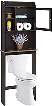 SPOFLYINN Bathroom Cabinet Over Toilet with 1 Door and Adjustable Shelves, Space Saver Organization Over The Toilet Storage Cabinet for Home, Bathroom Espresso As Shown