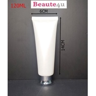 Beaute4u 120ml Facial Cleanser Cosmetics Soft Tube (Pearl White)w.silver cap - Fulfilled By Beaute4u