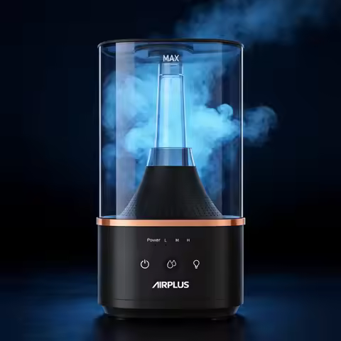 AIRPLUS 4L Cool Mist Humidifier Top Refilling Bedroom Home Large Capacity Water Tank Lasting Up To 6