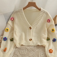 Jinღ casual plain flowers sweater for women lna42111 Lovito casual plain Flower sweater for women ln