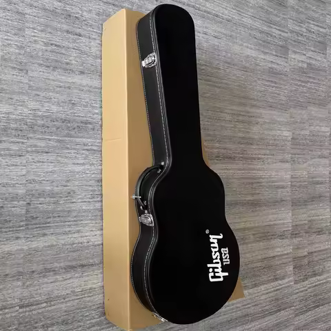 High quality guitar case for ES335 jazz electric guitar,black hard case with black lining