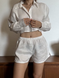 Boyfriend shorts (linen 100%) กางเกงขาสั้นผ้าลินิน