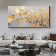 lukisan daun emas abstrak modern lukisan aesthetic teksture minimalis lukisan gold leaf abstrak abs