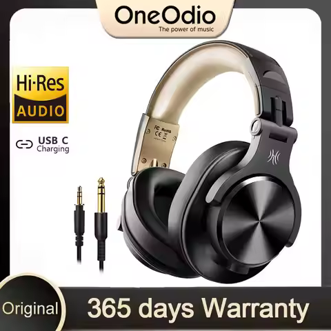 Oneodio Fusion A70 Wireless Bluetooth Headphones Bluetooth 5.2 Headphones Hi-Res Audio Over Ear 72H 