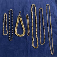 Liquidation of Japanese selection pass 2nd gold metal alloy necklace Streetwear retro hiphop Y2K war