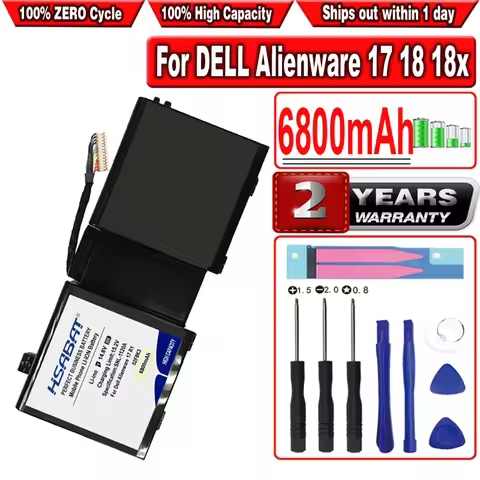 HSABAT 6800mAh 2F8K3 Laptop Battery for DELL Alienware 17 18 18x M17X R5 M18X R3 02F8K3