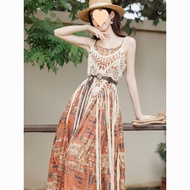 lovito dress beach wear dress Suspender Skirt & Blouse Set - Bohemian Summer Seaside Outfit for Wome