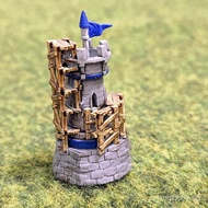 [1985Toys]Warcraft building model, human architecture, flag, miniature figure, painted, self-modelin