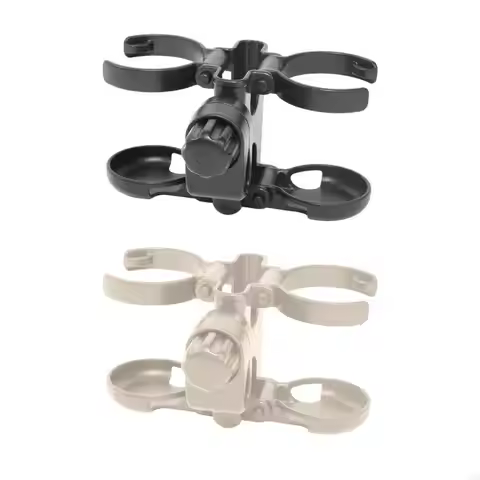 L5BB Foldable Strollers Organiser Double Cup Holder 360 Degree Rotate Clip Phone Rack
