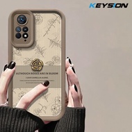 เคส KEYSION ลายดอกไม้ย้อนยุคสำหรับ Redmi Note 12 Pro + 5G ด้านหลังโทรศัพท์ซิลิโคนนิ่มกันกระแทกเคสสำหรับ Redmi Note 12 Pro 5G