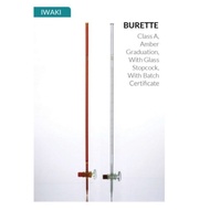 BURET 50ml Glass Stopcock w/bath certificate IWAKI