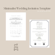 Minimalist Wedding Invitation Template Kad Kahwin Digital Black & White