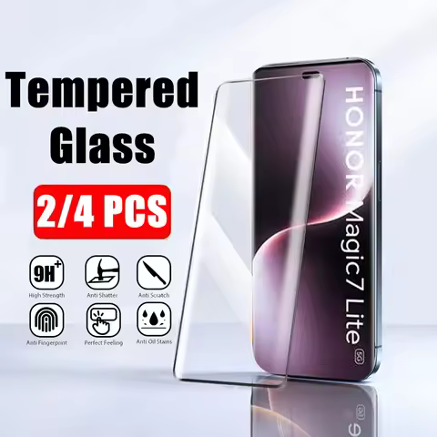 2/4Pcs 9D Curved Screen Glass For Honor Magic7 Lite Screen Protector Magic5 Magic6 Lite Honor X9a X9