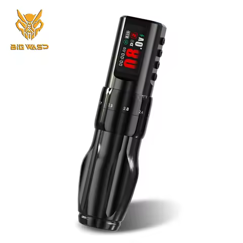 BIGWASP Wireless Tattoo Machine FK Adjustable Stroke 2.0-4.2mm 2000mAh OLED Color Screen Battery Pen