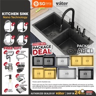 Vater Premium 65/75/86/100 Nano Sink ABCD Package Deals Stainless Steel Under/Top Mounted Colour Sin