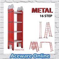 DEFECTIVE 16 STEP RED EDITION MULTIPURPOSE ALUMINIUM LADDER 4.7M