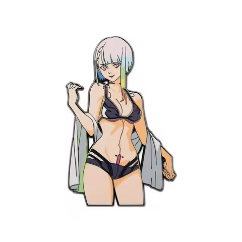 Anime Cyberpunk Edgerunners Lucy Bikini Enamel Pin Cartoon Girl Metal Badge Brooch Lapel Pin Jewelry