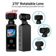 FVHYT 4K Ultra HD Pocket Action Camera 270° Rotatable Vlog Wifi Mini Sports Cam Waterproof Case Helm