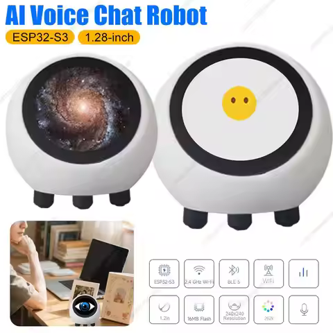 AI Voice Chat Robot Ball ESP32-S3 Development Board 1.28 inch LCD Home Assistant DeepSeek AI Voice C