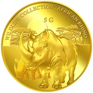 999.9 Pure Gold | 5g Rhinoceros Gold Medallion