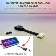 Converter FAN ARGB LED 3 Pin Jonsbo DeepCool etc to 6 Pin ARGB Controller Coolmoon Fantech Armaggedo