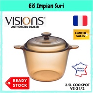 (Ready Stock) Visions 3.5L Covered Cookpot (VS-3 1/2/CL1) Casserole Periuk Masak Cookware Pot