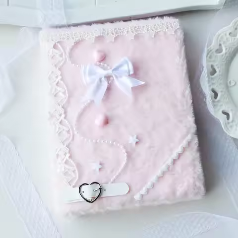 Kpop Photocard Binder A5 Album 3 Inch Card Collection Book Faux Pearls Notebook File Folder 10 page 