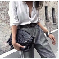 Spot brand new authentic! SAINT LAURENT YSL_ Medium Niki Medium Silver Chain Shoulder Bag Black 28cm 28cm NAAP
