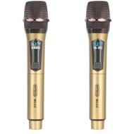 Bộ 2 micro karaoke mu24 không dây uhf kết nối xa hút âm tốt sử dụng pin sạc tiện lợi tương thích lo