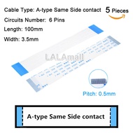 5pcs FPC Ribbon Flexible Flat Cable Pitch 0.5mm Length 100mm A-type Same Side Contact 4P 5P 6P 7P 8P