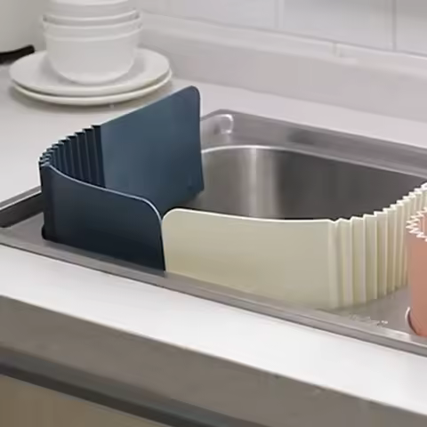 1PC Splatter Screen Bar Kitchen Sink Water Blocker Adjustable Splash Proof Board Vegetable Washing D