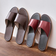 Fitting Room Leather Slippers Women Summer Indoor Home Anti-slip Deodorant Durable Beef Tendon Sole 
