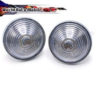 Round Side Dimmer Wire Type 2pcs White Lens Jeep Willys CJ3 CJ5 CJ6 CJ2A CJ3A CJ3B Year 1945-1975