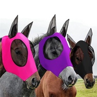 Breathable Horse Mask Anti-Mosquito Anti-Insect Horse Hood Horse Face Anti-Mosquito Mask Elastic Hor