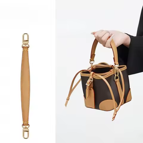 100% Genuine Leather Bags Strap Handle Strap for LV Noe DLANE Purse Bucket Bag Short Shoulder Replac
