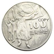 Kr(10)Korea 100 Won 1945-1975 Nickel Plated Coins