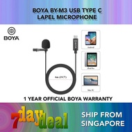 BOYA BY-M3 Type C Lapel Lavalier Microphone (For Type C device Android Smartphone / Tablet / Laptop)