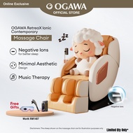 Ogawa Retreax Ionic Contemporary Massage Chair [Free Smart Eye Massager + Buzzy Handheld + 3in1 Leat