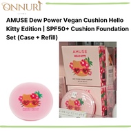 AMUSE Dew Power Vegan Cushion Hello Kitty Edition | SPF50+ Cushion Foundation Set (Case + Refill)
