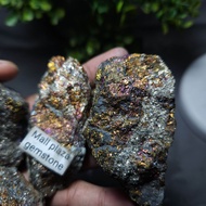 bahan batu pyrite multicolor rainbow pelangi / batu pyrite