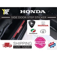 HONDA Design (4pcs) Aksesori Sticker Pintu Kereta Welcome Door Step Sill Scuff Proctector Stickers Car Accesorries